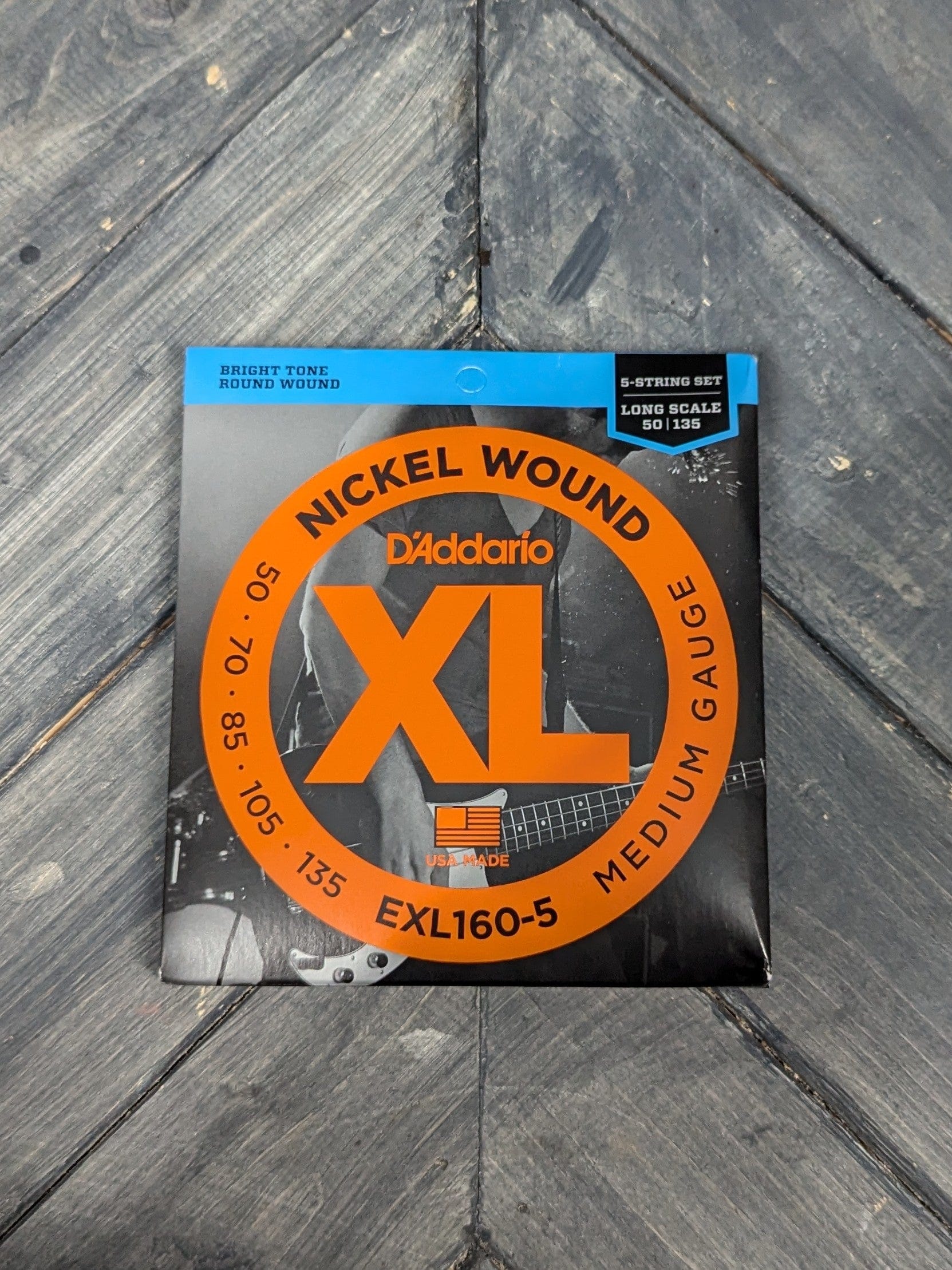 D'Addario Bass Strings D'Addario EXL160-5 Medium 50-135 Nickel Wound 5 String Long Scale Bass Guitar Strings