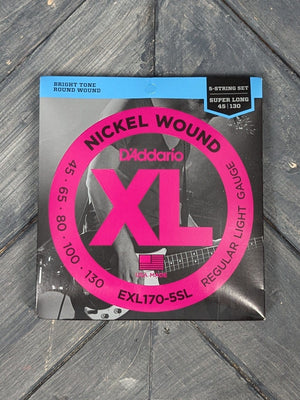 D'Addario Bass Strings D'Addario EXL170-5SL 45-130 Regular Light Super Long Scale 5-String Bass Strings