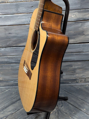 Used Fender CD-60SCE treble side view of the body