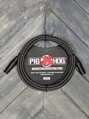 Pig Hog Microphone Cable Pig Hog PHM10BKW  Black & White Woven Mic Cable, 10ft XLR