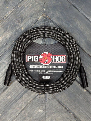 Pig Hog Microphone Cable Pig Hog PHM30BKW  Black & White Woven Mic Cable, 30ft XLR