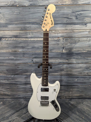 Used Squier Bullet Mustang HH full view of the guitar