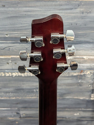 Used Stagg SA40MJCFI back of the headstock