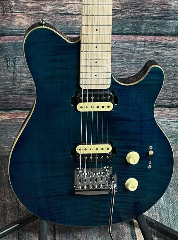 Sterling by Music Man AX3FM-NBL-M1 Axis Electric Guitar - Neptune Blue